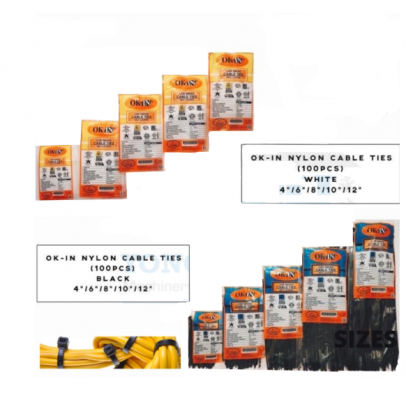 3.6MM X 6" BLACK CABLE TIE (1000 P/PKT) [OKIN]